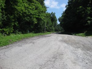 Site of Anderson Warehouse Looking east up ravine (10th Street)